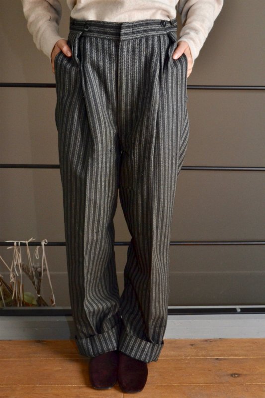 French vintage work stripe trousers