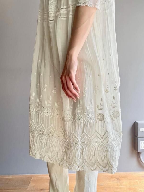 フランス　アンティーク　ドレス AntiqueナイトドレスSquare