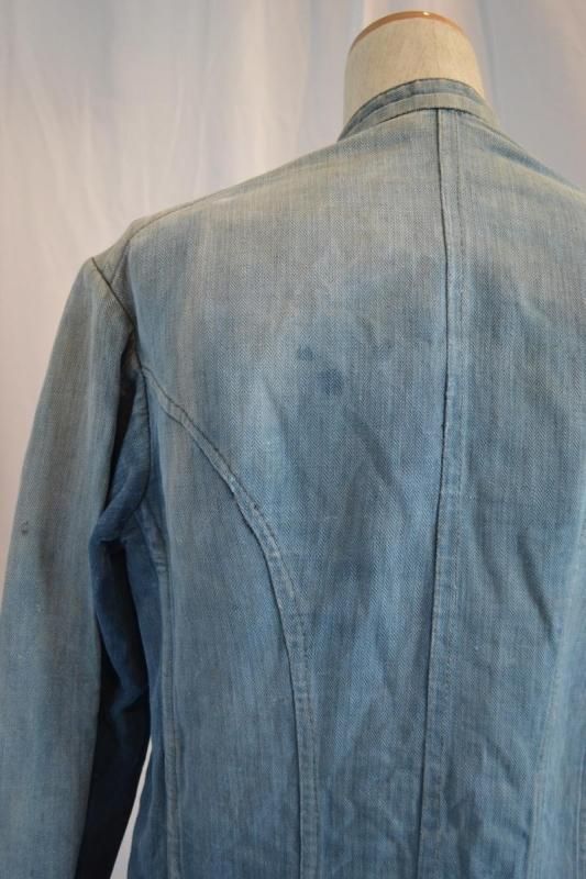 1920's france antique indigo linen fireman Jacket - LARA VINTAGE 1920's france antique indigo linen fireman Jacket - LARA VINTAGE