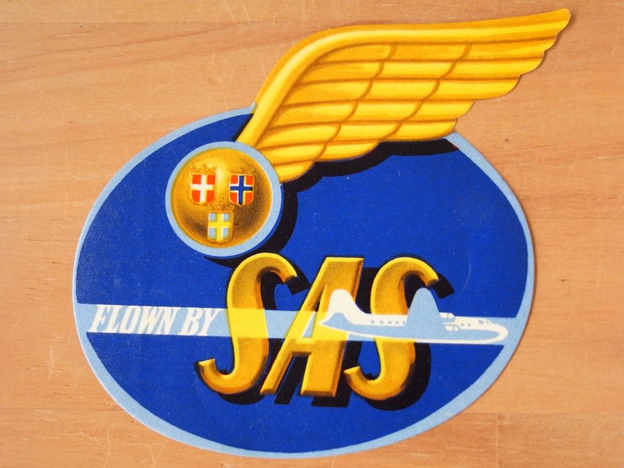 ウイングマーク Sas Scandinavian Airlines System スカンジナビア航空 シール ステッカー 福岡 エッグプラント エッグ 北欧のビンテージ