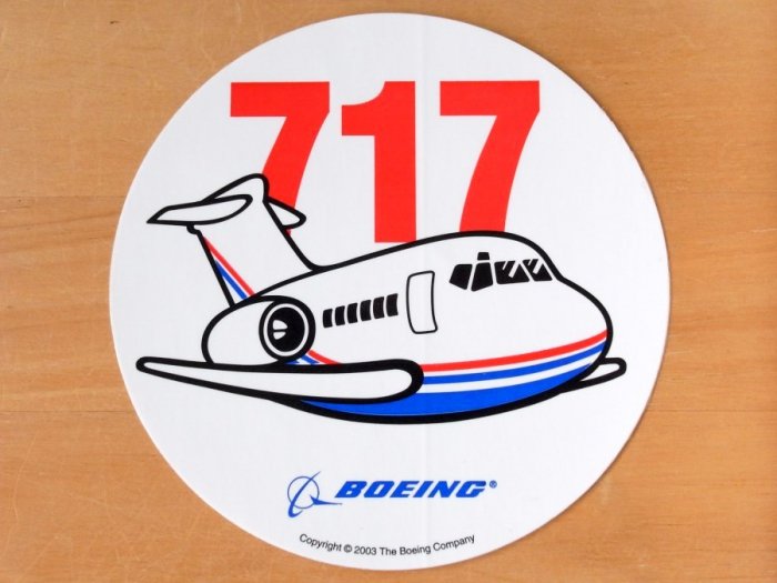BOEING/ボーイング 717｜ステッカー｜直径約10.2cm】- 福岡｜エッグ