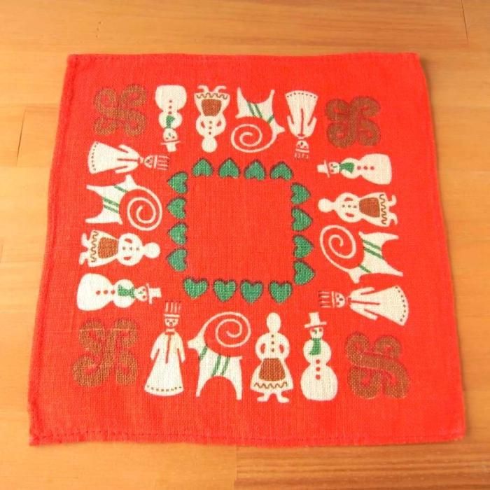 スウェーデン 北欧 クリスマス テーブルクロス ヴィンテージ 赤 スウェーデン 北欧 クリスマス テーブルクロス ヴィンテージ 赤