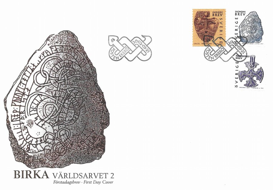 スウェーデンの世界遺産｜BIRKA/ビルカ｜2002年3月21日｜スウェーデンのFDC/First Day  Cover】-福岡｜エッグプラント・エッグ｜北欧のビンテージ