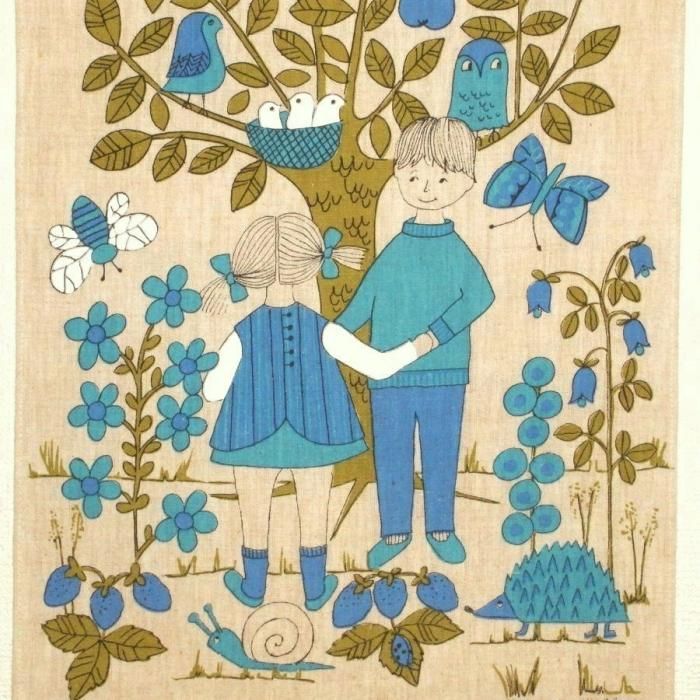 リンゴの木の下の男の子と女の子｜ULLAS デザイン｜スウェーデン