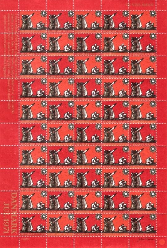 デンマーク｜複十字のクリスマスシール｜1971｜三賢人と