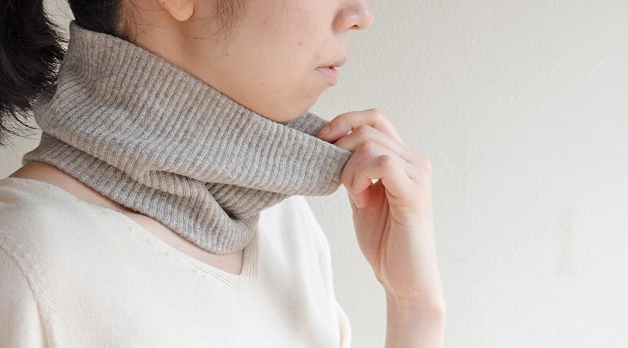 TS23W-240】ヤクとオーガニックコットン ネックウォーマー グレー