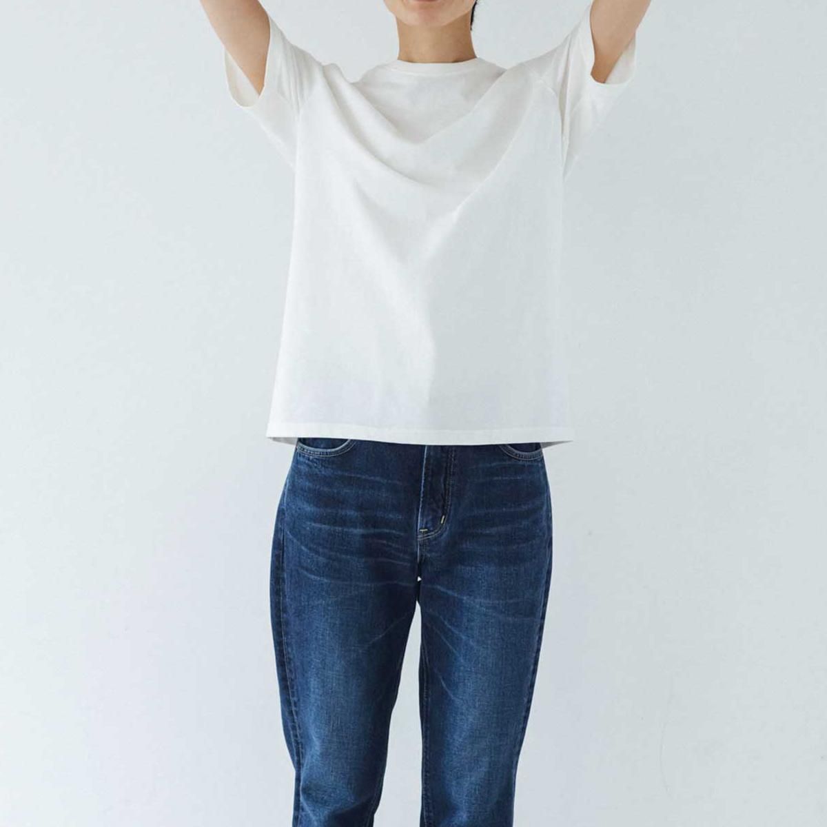 オーガニックコットン ベーシックTシャツ<エコホワイト オーガニックコットン ベーシックTシャツ<エコホワイト