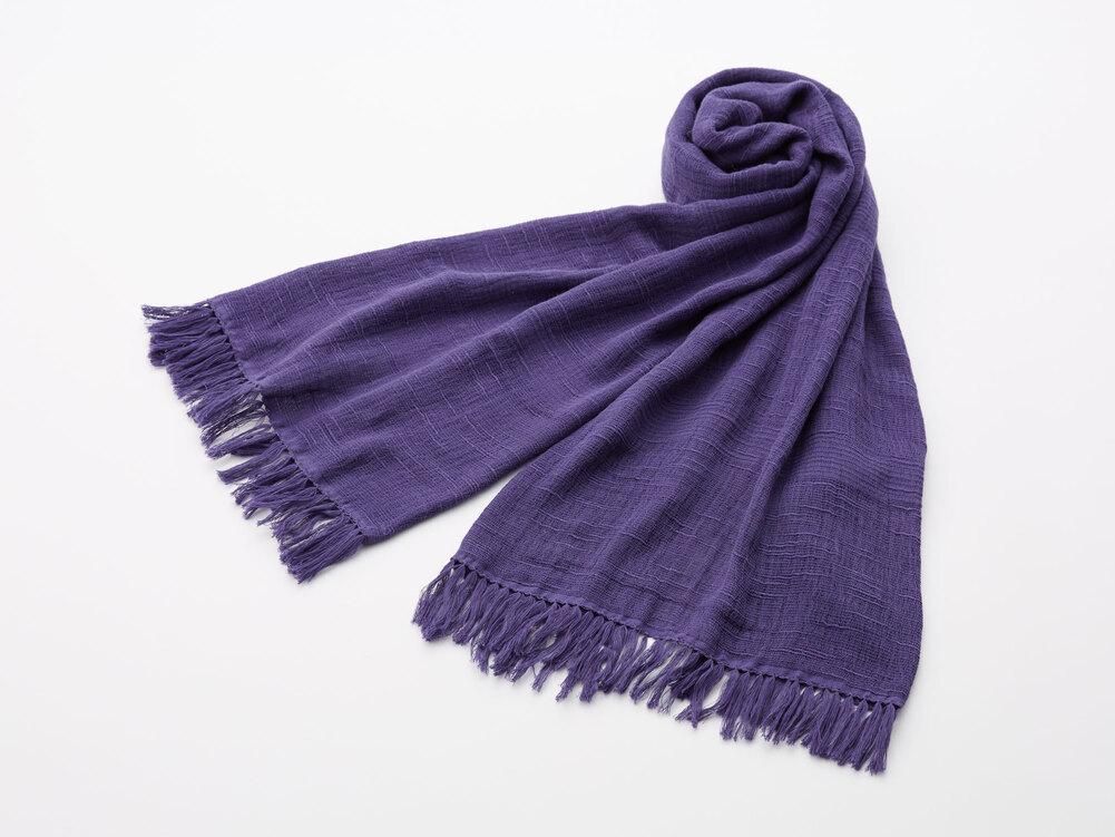 今治ショール スラブ＜1＞瀬戸内ブルー【みやざきタオル】 - やさしい