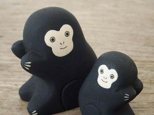 猿　サル　置物　 新品　金属工芸品 猿 親子 置物 日展 金属 伝統 工芸 村田宏 作 鉄製 情愛 猿 親子