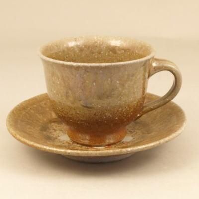 備前焼 自然釉コーヒーカップ＆ソーサー - 備前焼 陶た