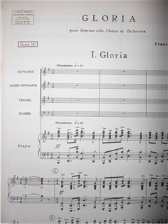 プーランク Francis Poulenc ／ Gloria for Soprano solo, SMTB and 