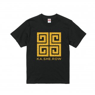 KA・SHE・ROW   Tシャツ 黒×ゴールド