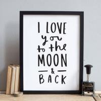 OLD ENGLISH CO. | I LOVE YOU TO THE MOON AND BACK (BLACK AND WHITE) | A3 ポスター【アウトレット】の商品画像
