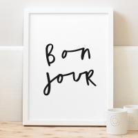 ڥͥݥ̵OLD ENGLISH CO. | BONJOUR PRINT (BLACK/WHITE BACKGROUND) | A4 ȥץ/ݥξʲ