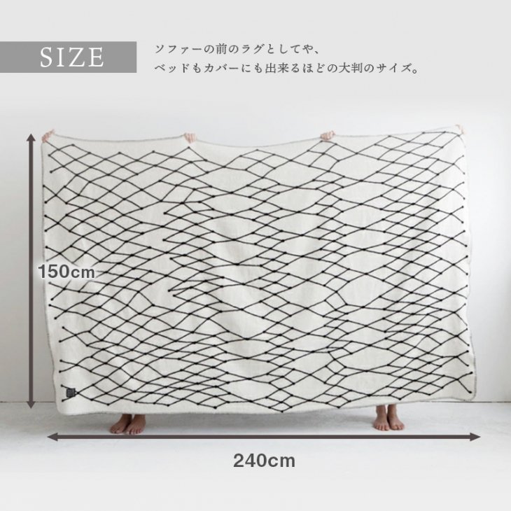 bastisRIKE | THE GRID - COTTON BLANKET (black and white