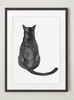 ڥͥݥ̵COLOR WATERCOLOR | Black Cat Art Print | A4 ȥץ/ݥξʲ