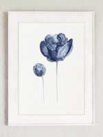COLOR WATERCOLOR | Peony Watercolour Navy Flower #2 | A3 ȥץ/ݥξʲ