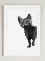 ڥͥݥ̵COLOR WATERCOLOR | Black Cat Art Print #2 | A4 ȥץ/ݥξʲ