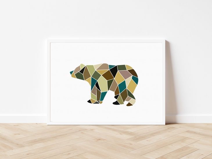 LOVELY POSTERS | GEOMETRIC BEAR PRINT | A2 アート