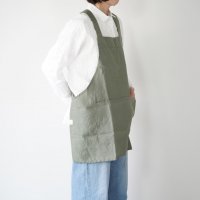 not PERFECT LINEN | SHORT SQUARE CROSS LINEN APRON (forest green) | ץξʲ