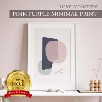 LOVELY POSTERS | PINK PURPLE MINIMAL PRINT | A2 ȥץ/ݥ̲ ץ ۤξʲ