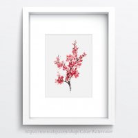 ڥͥݥ̵COLOR WATERCOLOR | Cherry Blossom Tree Art Print #3 | A4 ȥץ/ݥξʲ