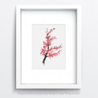 ڥͥݥ̵COLOR WATERCOLOR | Cherry Blossom Tree Art Print #4 | A4 ȥץ/ݥξʲ