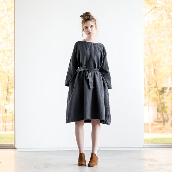 not PERFECT LINEN | Oversized loose fitting linen dress