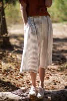 OffOn | linen woman skirt (grey stripe) |  | UK 8ξʲ