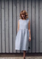 OffOn | sleevless linen dress (blue stripe) | ԡ | 90cmξʲ