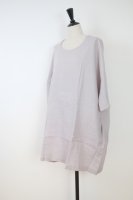 not PERFECT LINEN | washed linen KIMONO tunic (ashes of rose / round neck) | 着丈90cmの商品画像