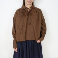 SALE 50%աthe last flower of the afternoon | Ťshort pullover blouse (brown) | ֥饦ξʲ