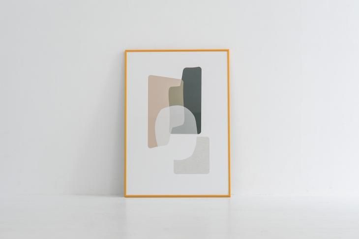NATURAL BEIGE LANDSCAPE PRINT A2 アートポスター Set of 3 Watercolour Forest Prints, Beige Orange Green
