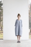 not PERFECT LINEN | washed linen KIMONO tunic (light grey) | 着丈90cmの商品画像