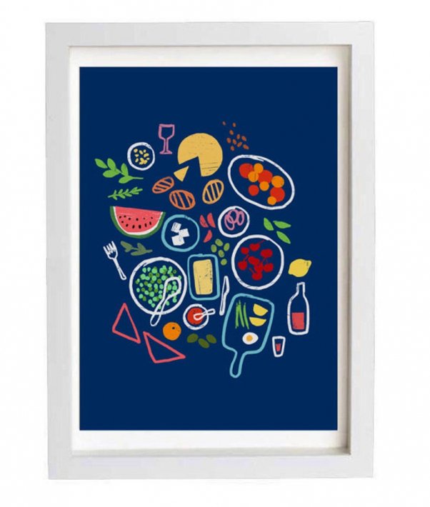 ANEK | Picnic is a state of mind (blue) Art Poster | アートプリント/ポスター (50x70cm)-