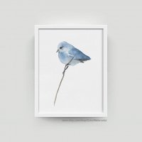 ڥͥݥ̵COLOR WATERCOLOR | Blue Finch Bird | A4 ȥץ/ݥ̲ ץ  Ļۤξʲ