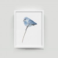 COLOR WATERCOLOR | Blue Finch Bird | A3 ȥץ/ݥ̲  ƥꥢ ӥ 襤 Ļۤξʲ