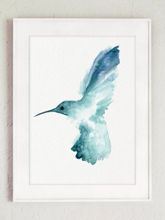 COLOR WATERCOLOR | Hummingbird #2 | A3 アートプリント/ポスター