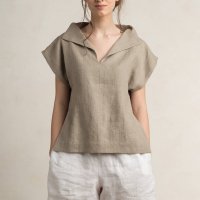 SALE 40%աLOVELY HOME IDEA | Loose fit linen blouse (flax grey)ڥͥ  ʥ ֥饦ۤξʲ