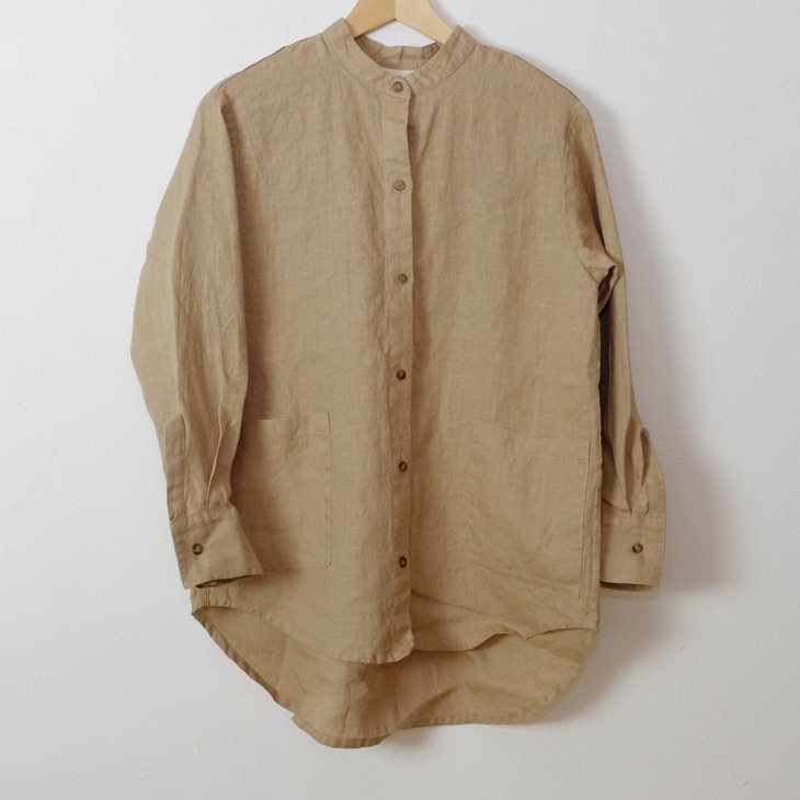 two LINEN | Oversized linen shirt【リネン 麻 ナチュラル ブラウス 