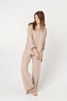 two LINEN | Linen pajamas set long sleeve (beige)ڥͥ  ʥ ѥ ʥȥۤξʲ