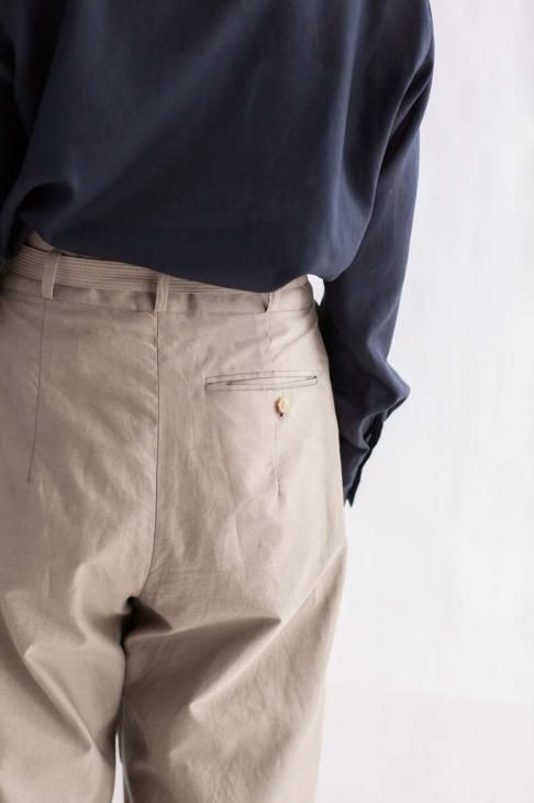 hatsutoki ハツトキ ウエストゴム付き 茶色 リネンカジュアルパンツ CATEGORY pants | kotobatofuku