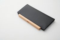 yuruku (ユルク) | Wood Plate Folder Long Wallet (black)  | 財布 カウレザーウォレット【送料無料 シンプル 国産 】の商品画像