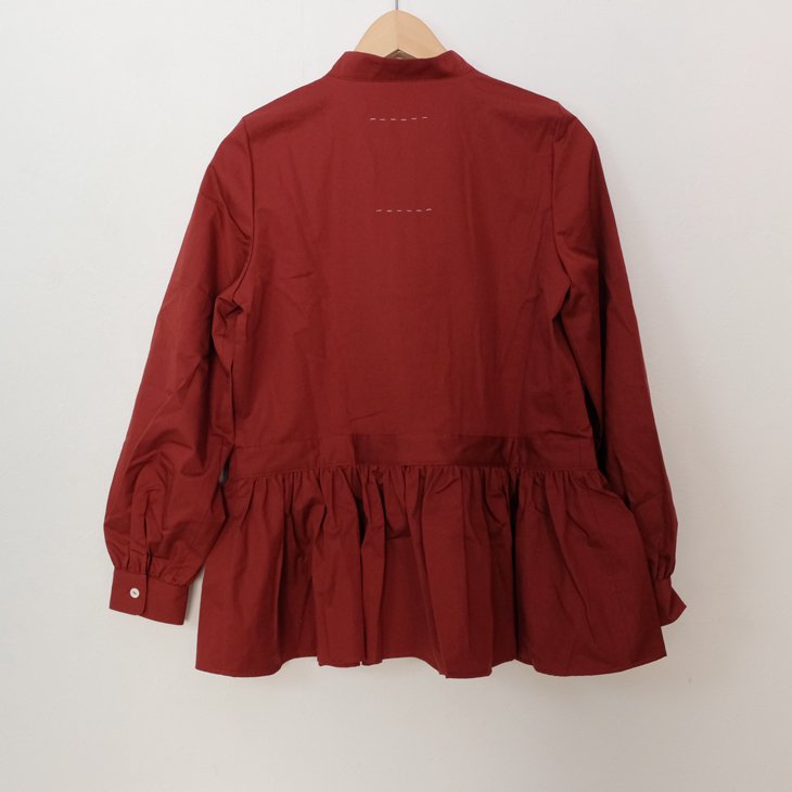 the last flower of the afternoon | 繊翳なる panel blouse (dark red
