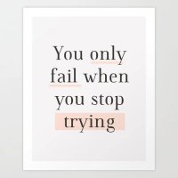 THE MOTIVATED TYPE | YOU ONLY FAIL WHEN YOU STOP TRYING | A3 アートプリント/ポスター【タイポグラフィ ピーチ ブラック】の商品画像