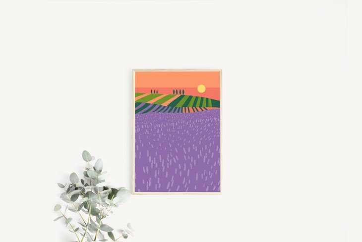 ANEK | Lavender Fields Poster | アートプリント/ポスター (50x70cm