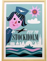 OMM design | FLY TO STOCKHOLM POSTER | ݥ (50x70cm)̲  ǥ ݥ ƥꥢ Τʤۤξʲ