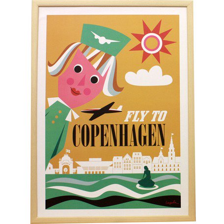 OMM design | FLY TO COPENHAGEN POSTER | ポスター (50x70cm)【北欧 雑貨 スウェーデン ポスター  インテリア 洋なし】 - HAFEN ハーフェン | 北欧・ヨーロッパの雑貨・ポスターを扱う通販ショップ