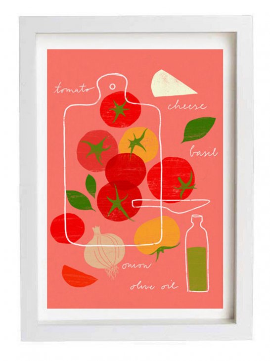 ANEK | Tomato Salad Recipe Poster | アートプリント/ポスター 