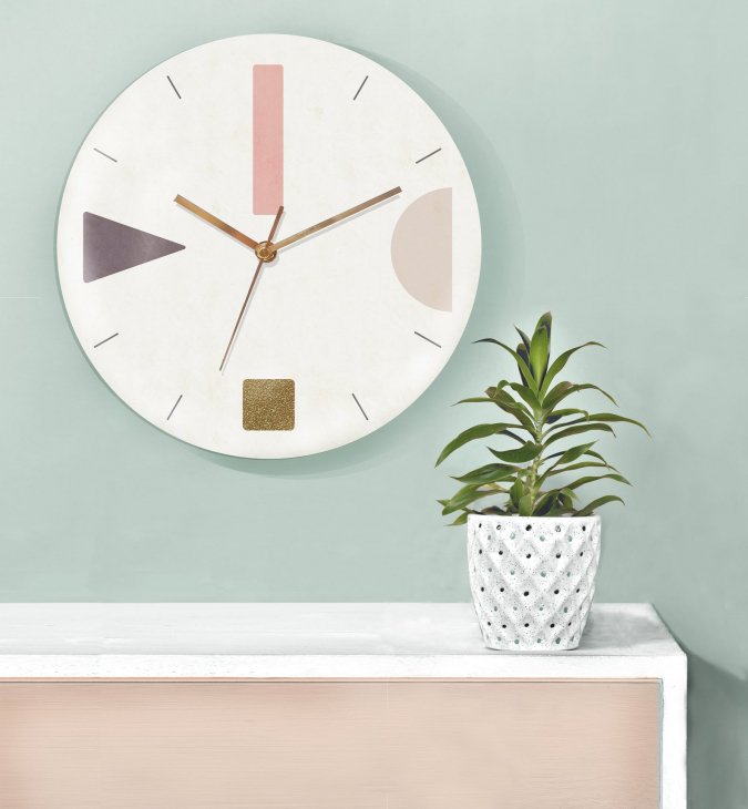 GALIA STUDIO | Geometric Wall Clock (terrazzo pink)【壁掛け時計 北欧 ノルディック モダン  インテリア】 - HAFEN ハーフェン | 北欧・ヨーロッパの雑貨・ポスターを扱う通販ショップ